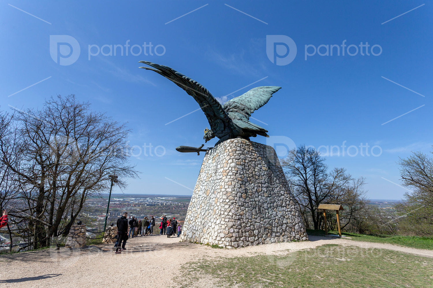 The Turul monument in Tatabánya.