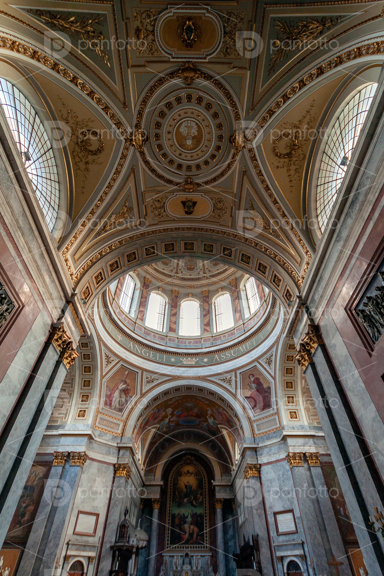 Interior of the Esztergom Basilica in Esztergom, Hungary
