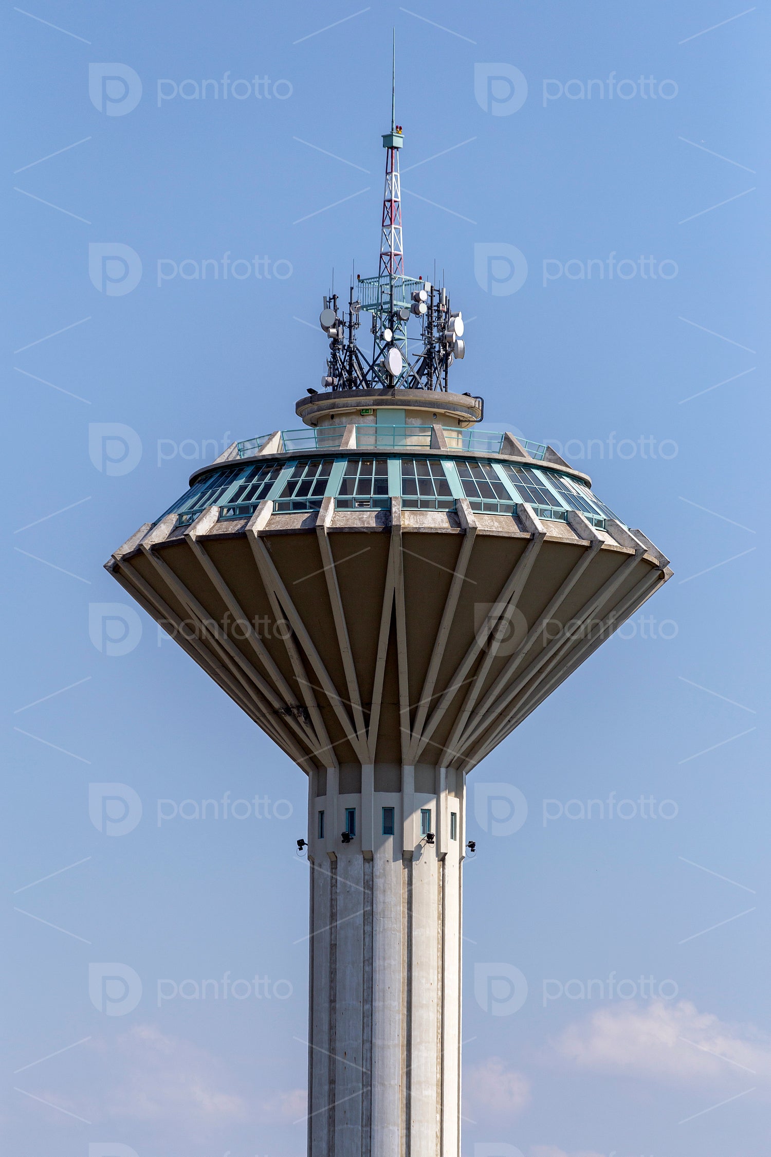 Close up shot of a water tower in Győr