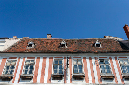 Old buildings on the main square of Koszeg, Hungary