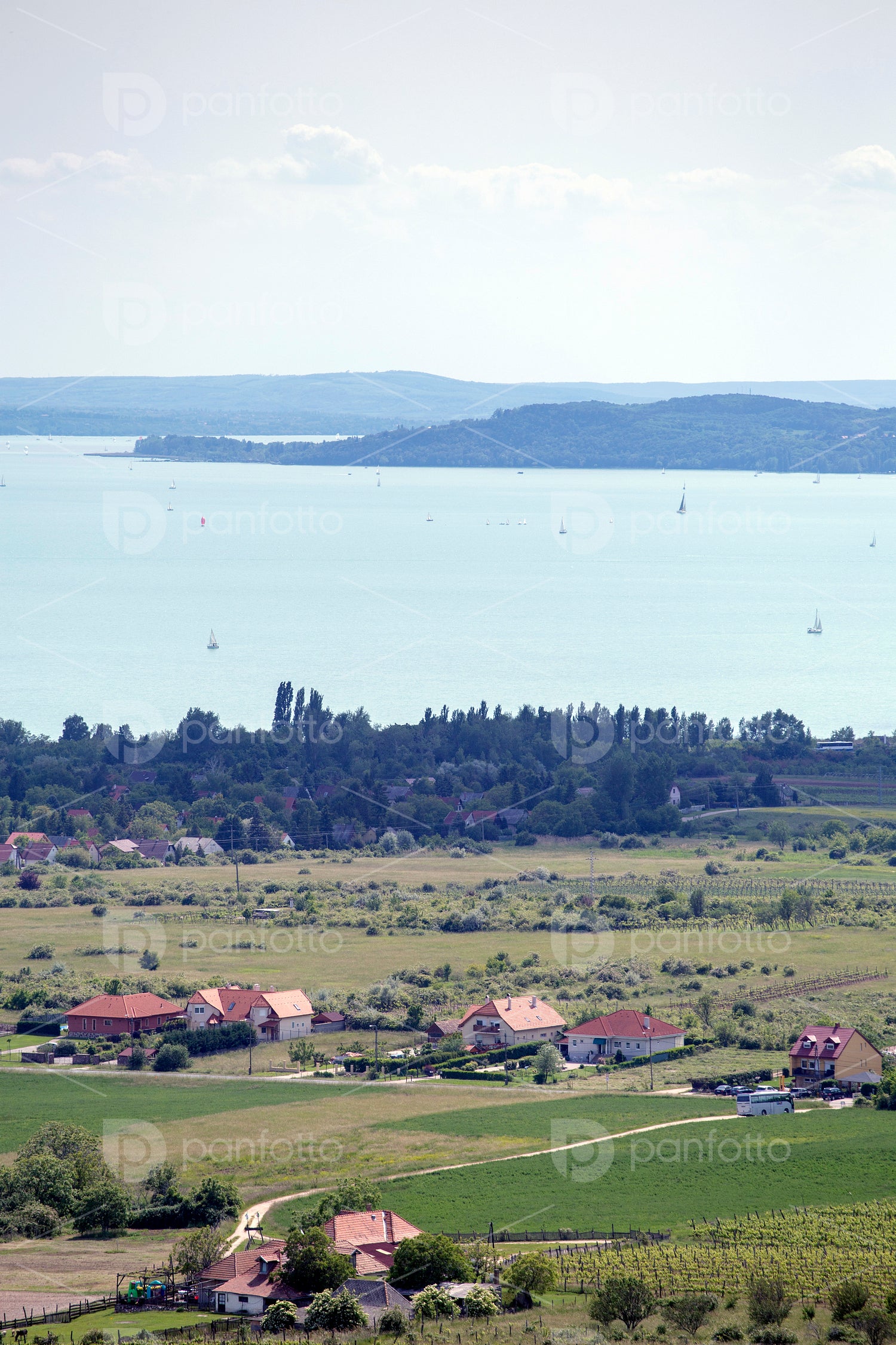 View of the Tihany penisula from the Somlyo mountain