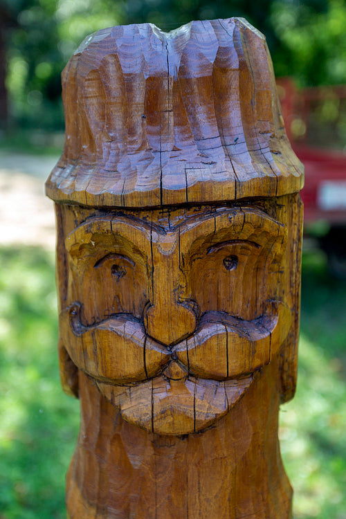 The garden of wooden grave posts