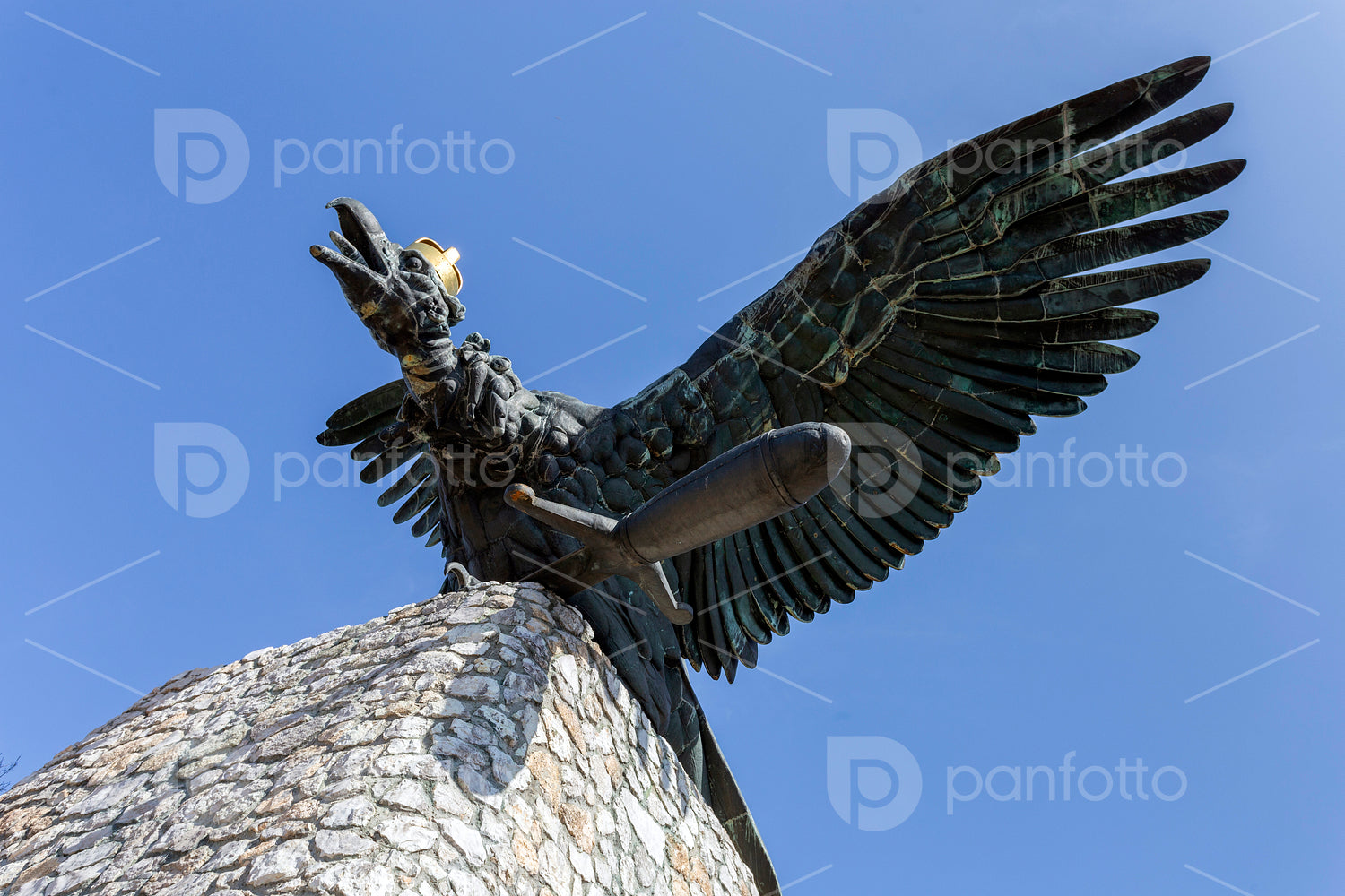 The Turul monument in Tatabánya.