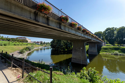 Petofi bridge on the Sugovica river in Baja, Hungary