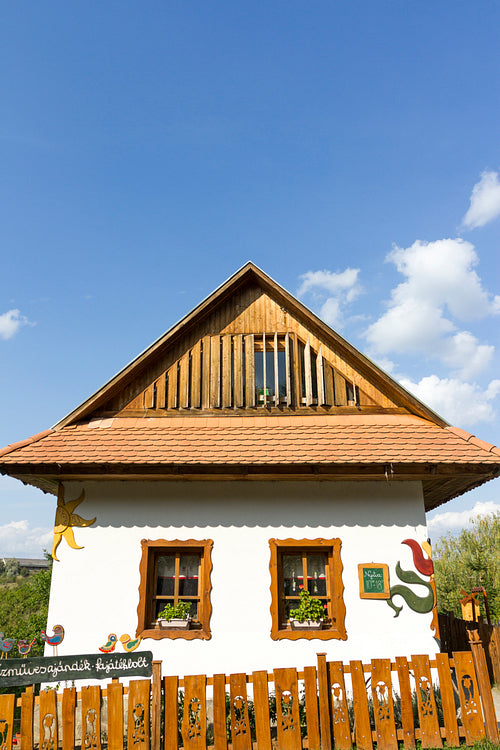Traditional village house in Hollókő