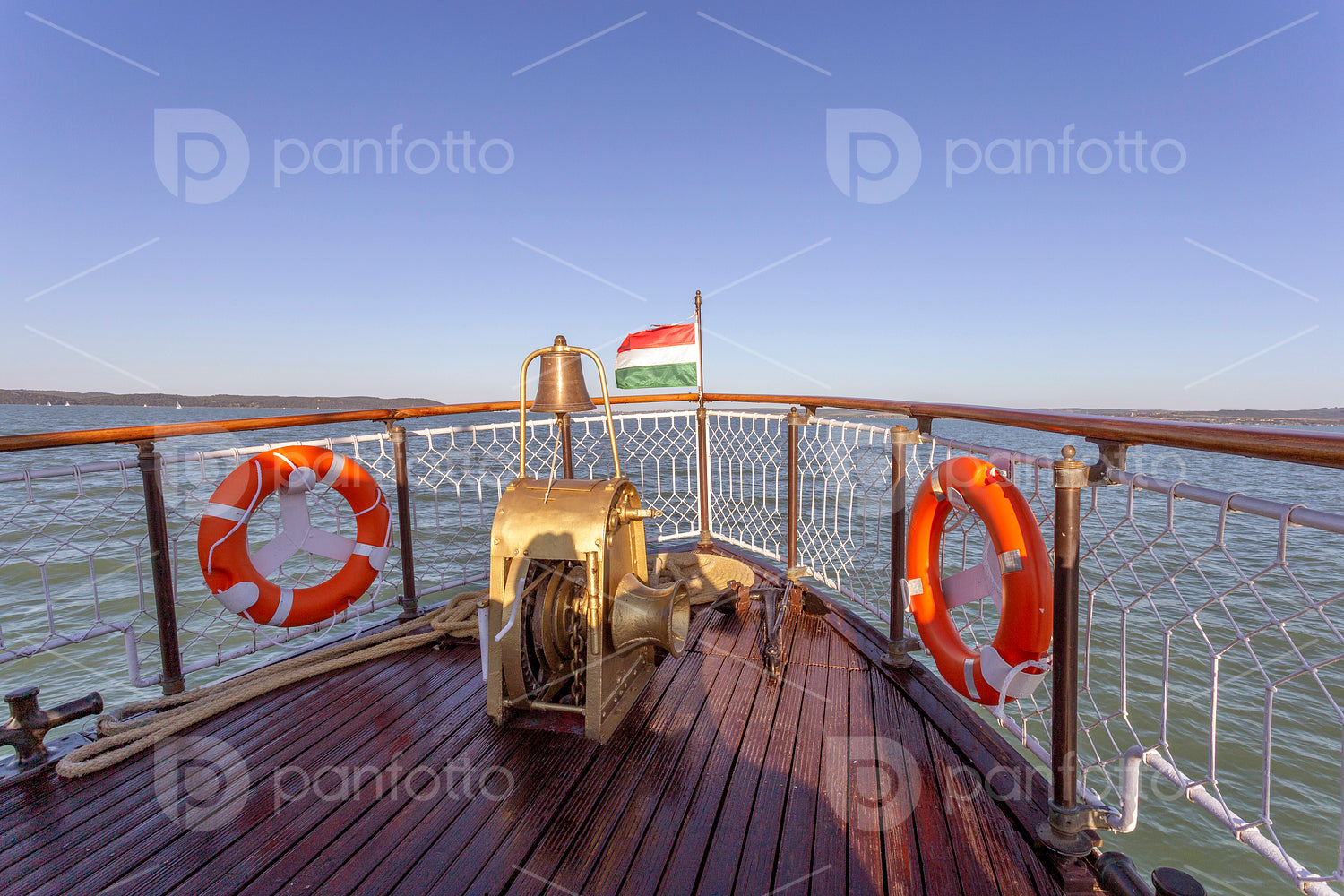 View of the lake Balaton from a pleasure-boat.