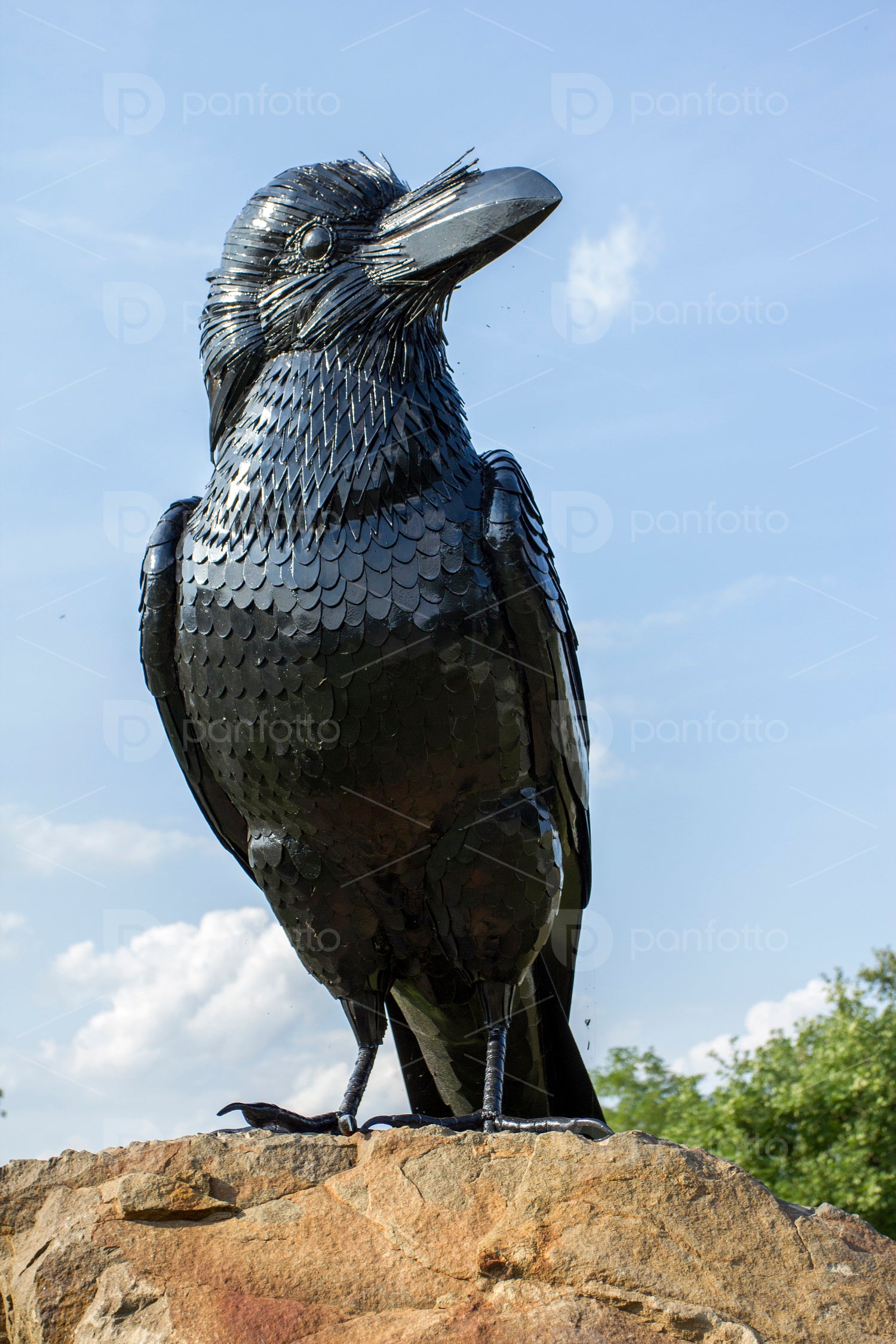 Raven statue near Holloko, Hungary