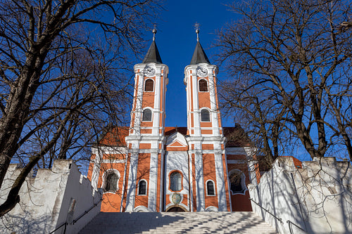 Facade of the Basilica of Mariagyud in Hungary