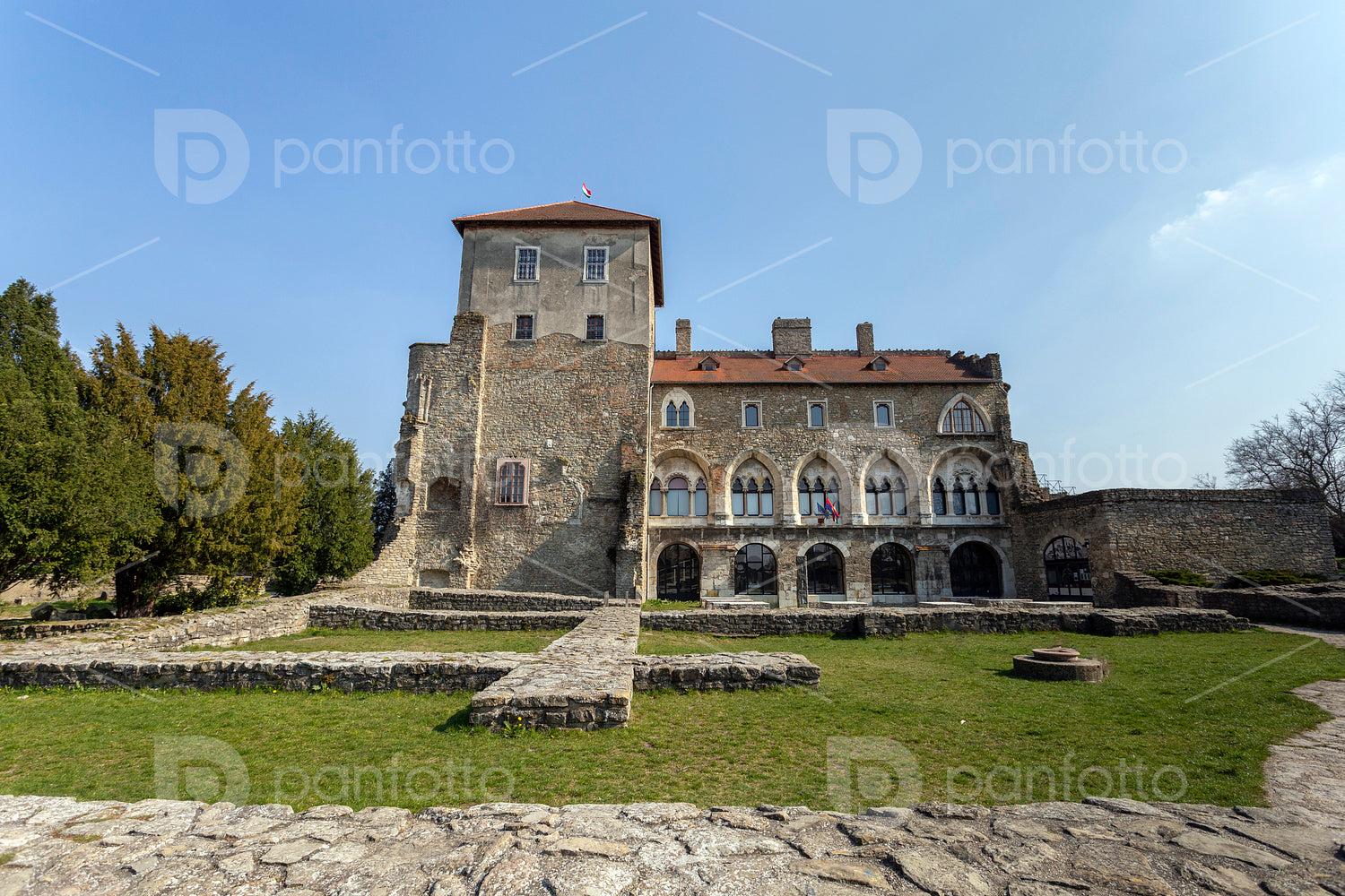 The castle of Tata on a sunny spring day