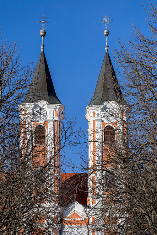 Facade of the Basilica of Mariagyud in Hungary