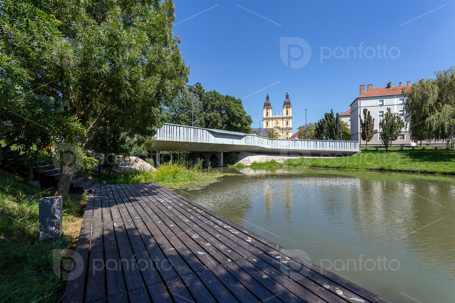 A cozy park in Kalocsa on a summer day