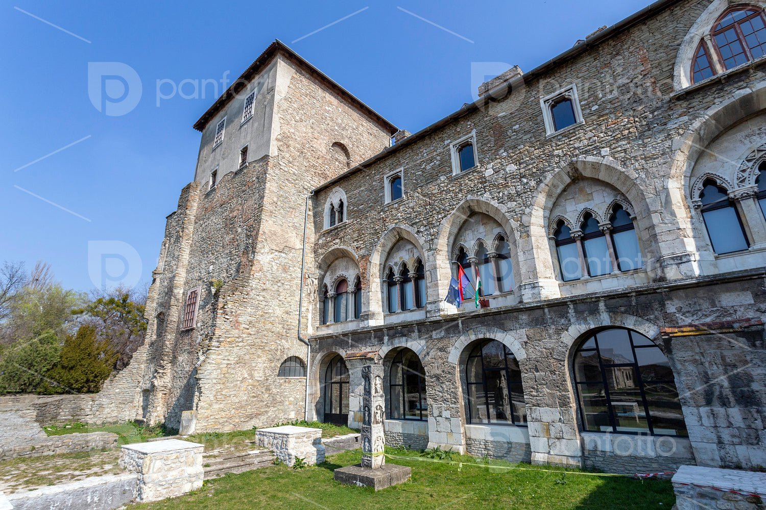 The castle of Tata on a sunny spring day