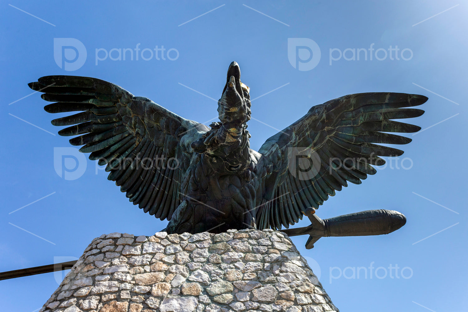 The Turul monument in Tatabánya.