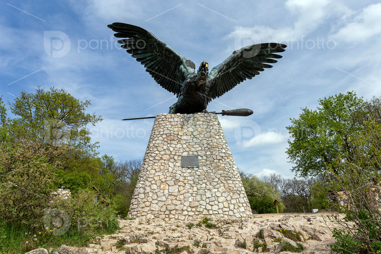 The Turul monument in Tatabánya.