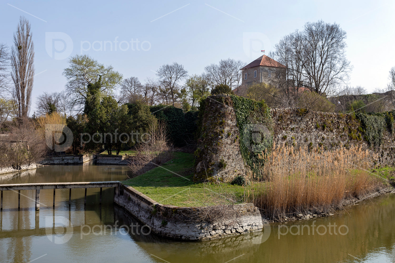 The castle of Tata on a sunny spring day