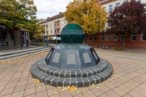 World clock monument in Gyula