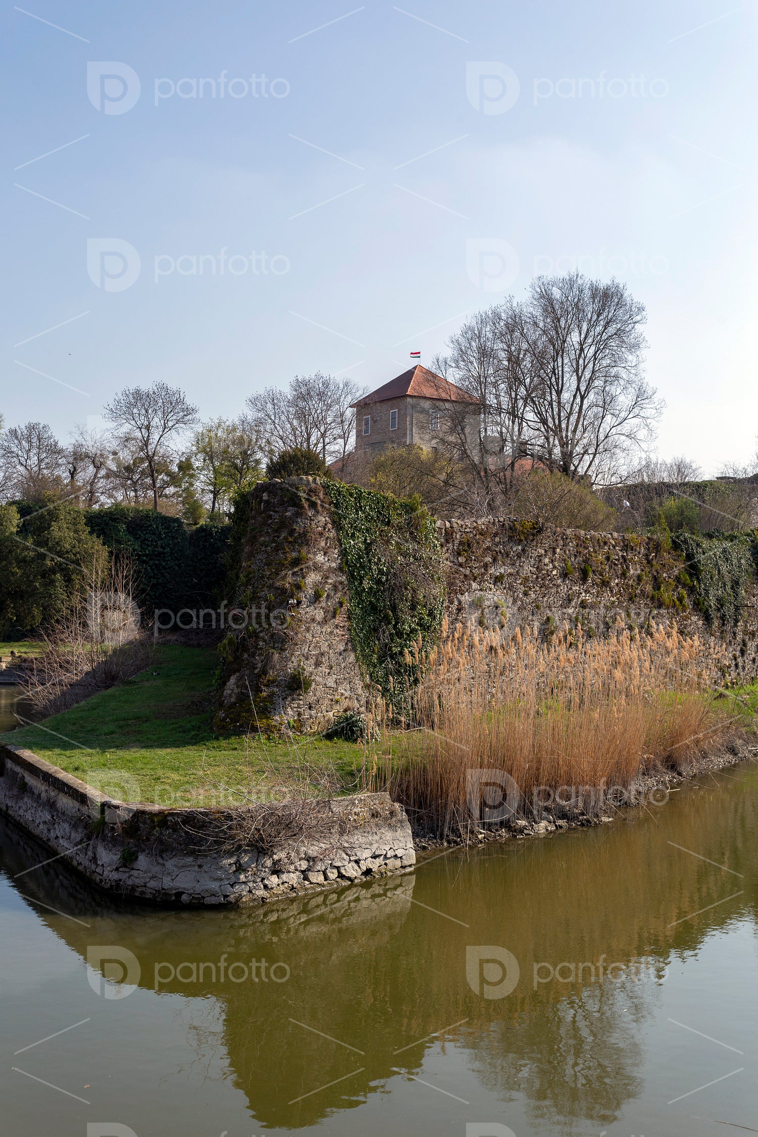 The castle of Tata on a sunny spring day