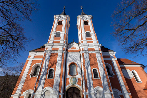 Facade of the Basilica of Mariagyud in Hungary