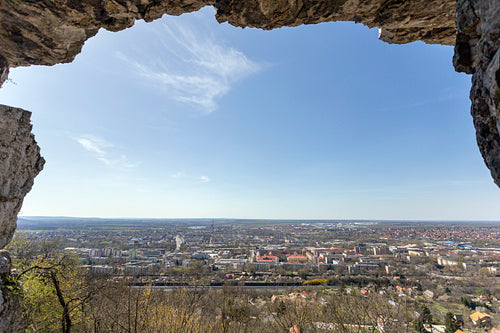 View of Tatabánya from the Szelim cave