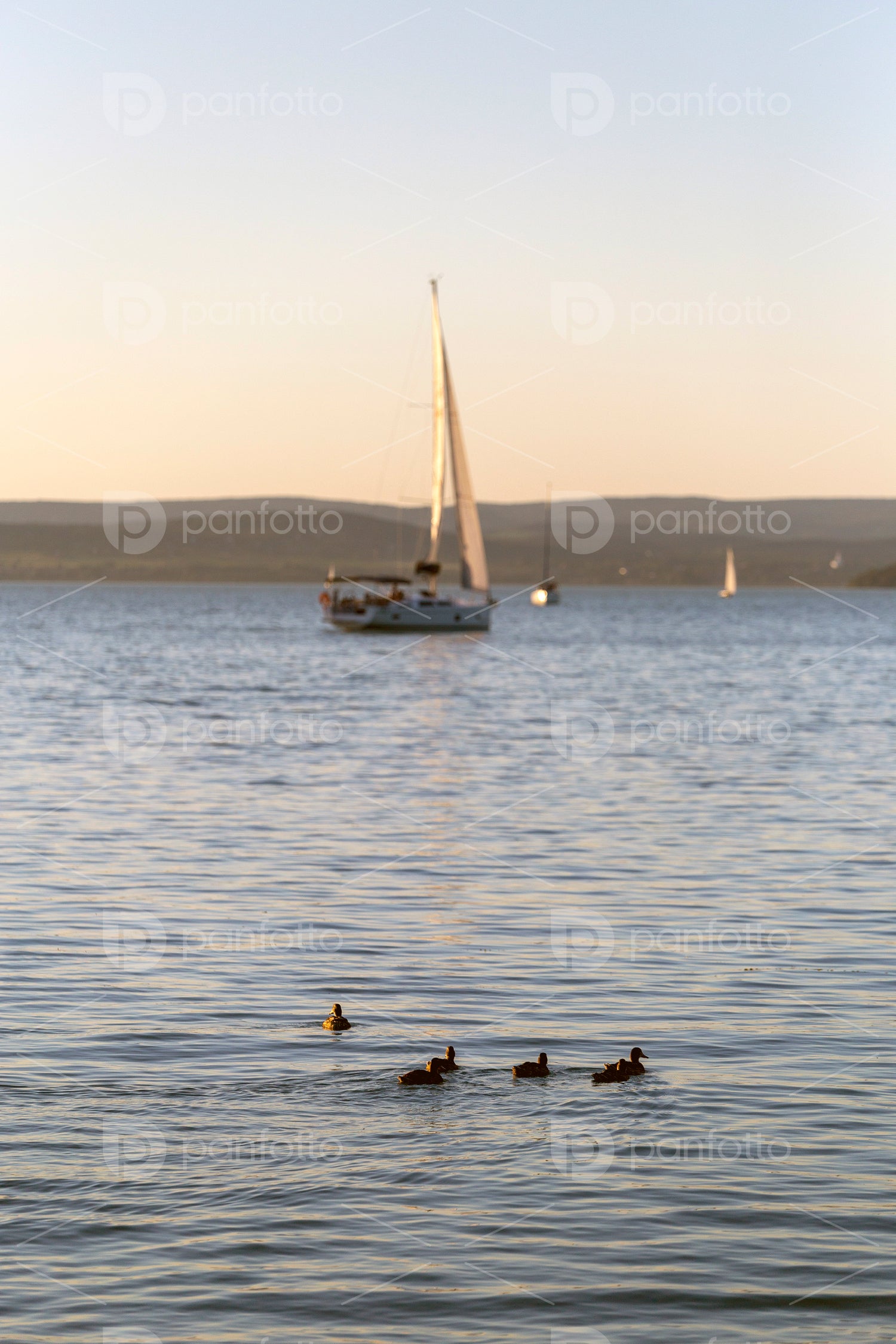 Sunset at the lake Balaton, Hungary.