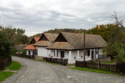 Traditional village houses in Hollókő