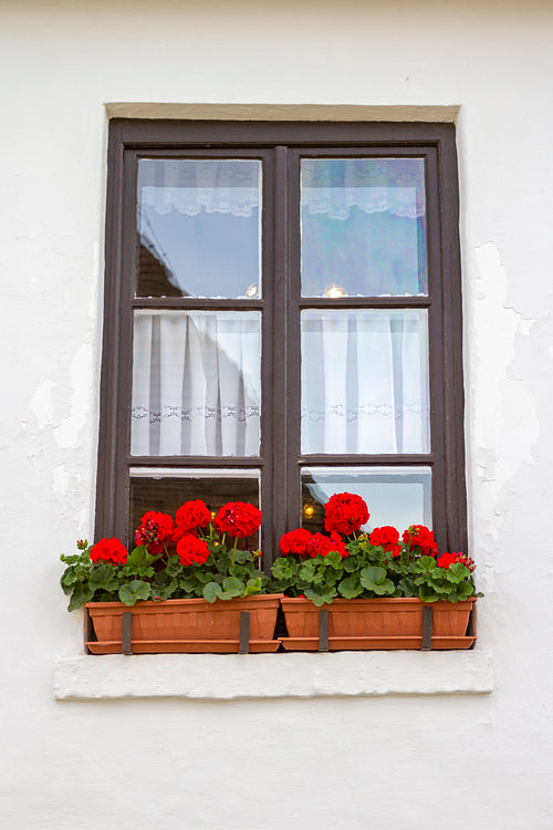 Old house window in the hungarian countryside.