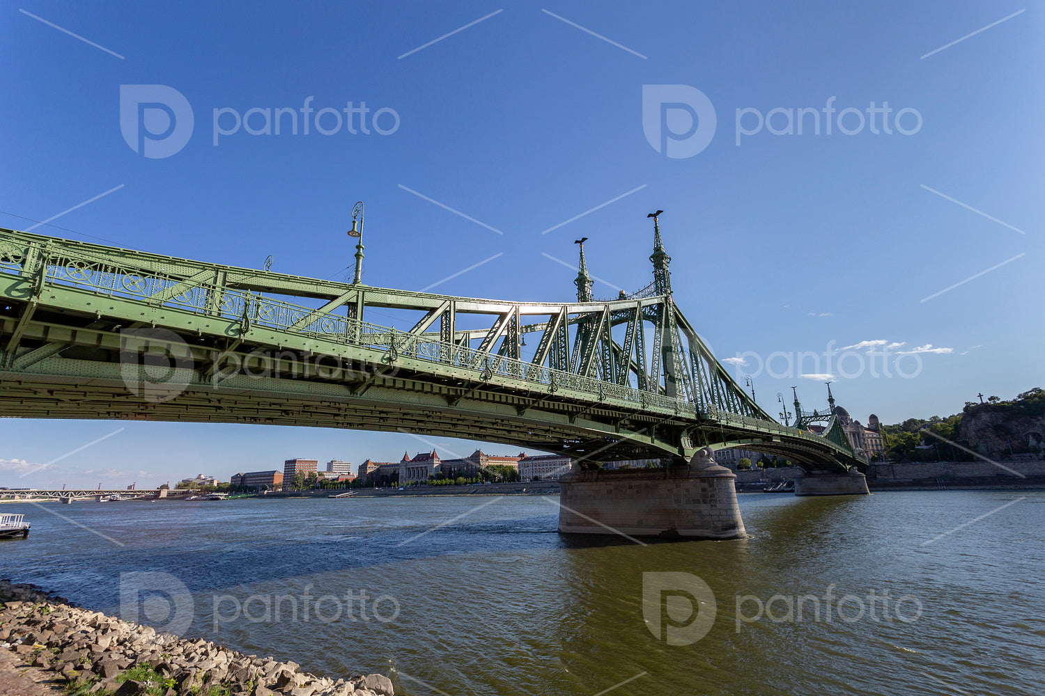 Liberty Bridge in Budapest on a sunny afternoon