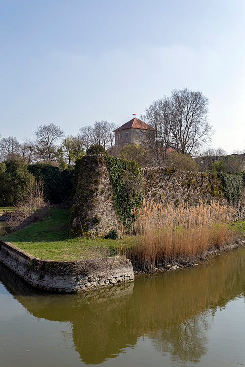 The castle of Tata on a sunny spring day