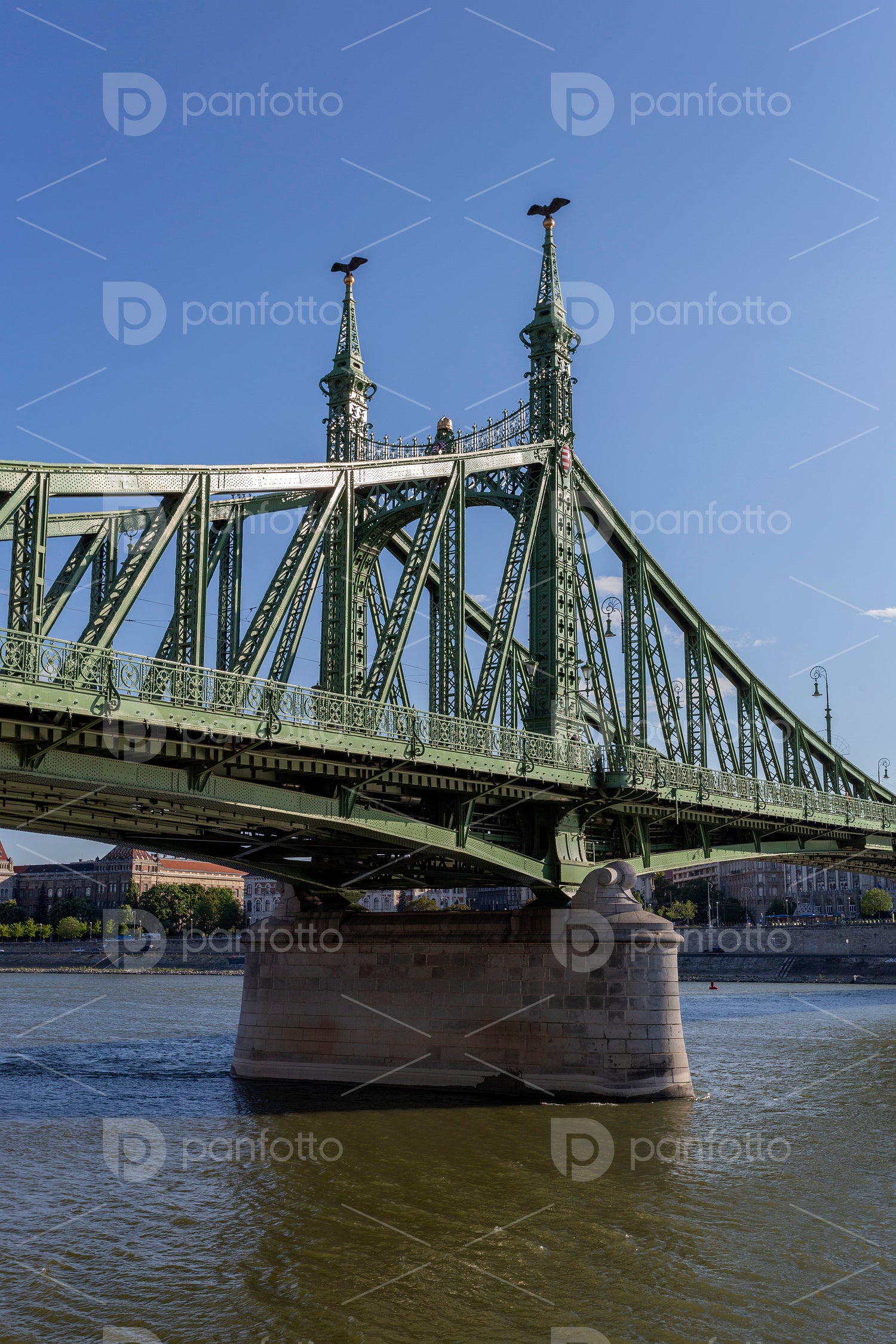Liberty Bridge in Budapest on a sunny afternoon