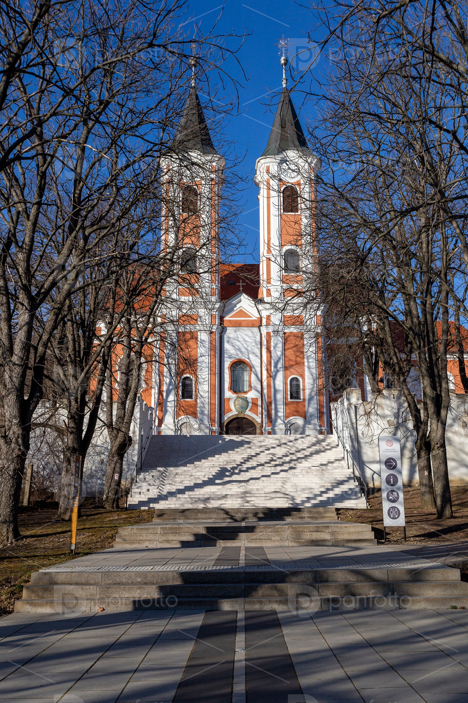 Facade of the Basilica of Mariagyud in Hungary