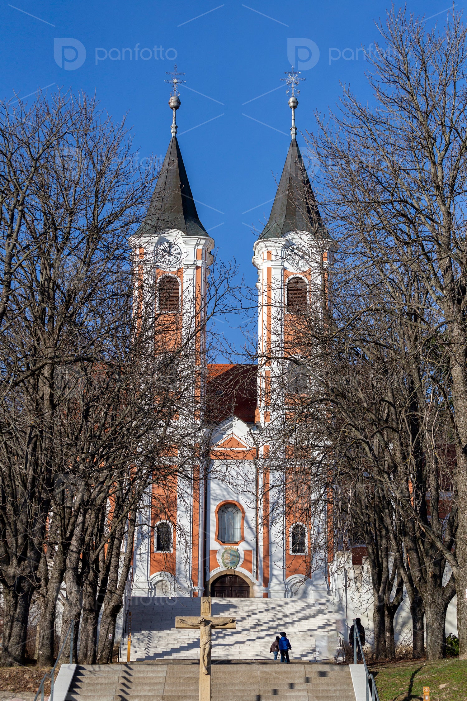 Facade of the Basilica of Mariagyud in Hungary