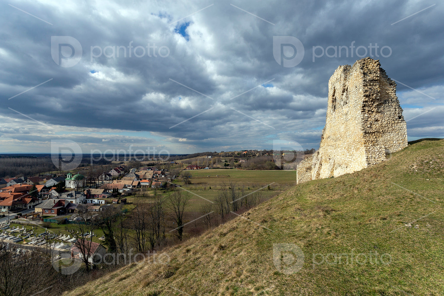 Ruins of the Szarvaskő castle in Döbrönte