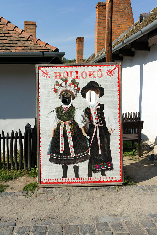 Cutout board in the village Hollókő