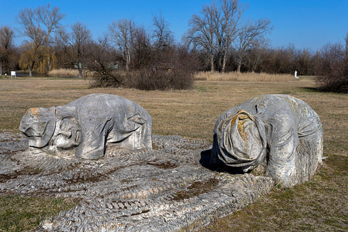Sculpures at the Ópusztaszer National Heritage Park