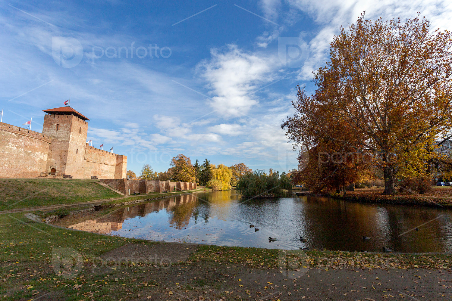 Gyula Castle in Gyula on an autumn day