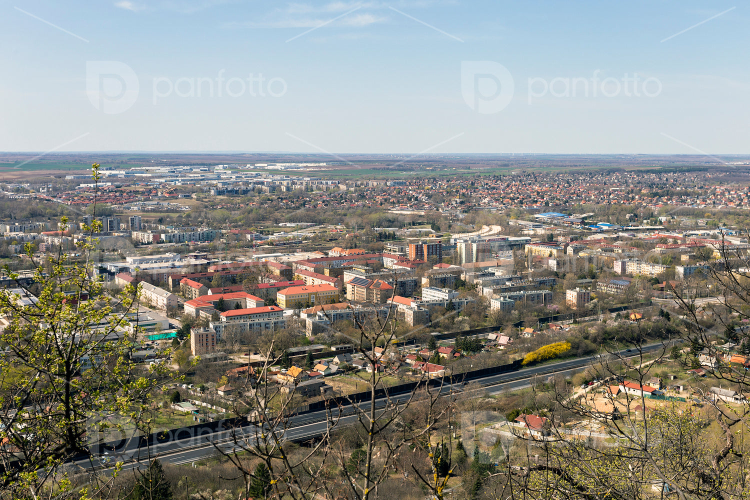 View of Tatabánya from the Turul monument.