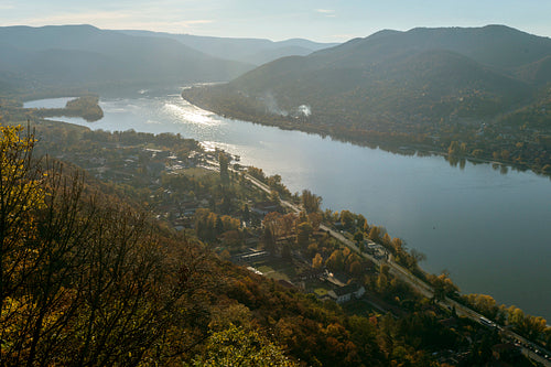 The view of the Danube bend from the upper castle of Visegrád