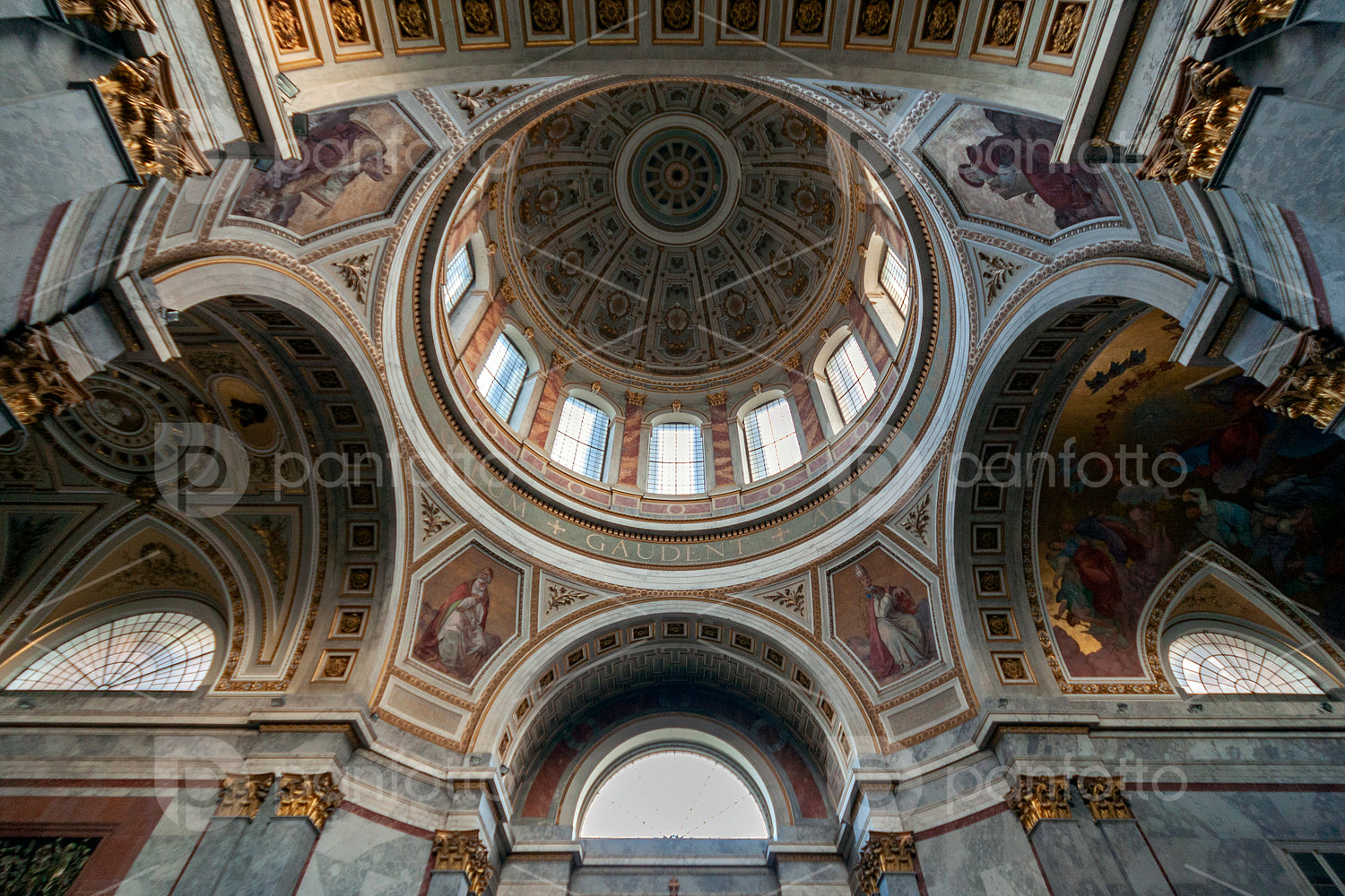 Interior of the Esztergom Basilica in Esztergom, Hungary