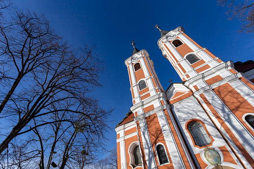Facade of the Basilica of Mariagyud in Hungary