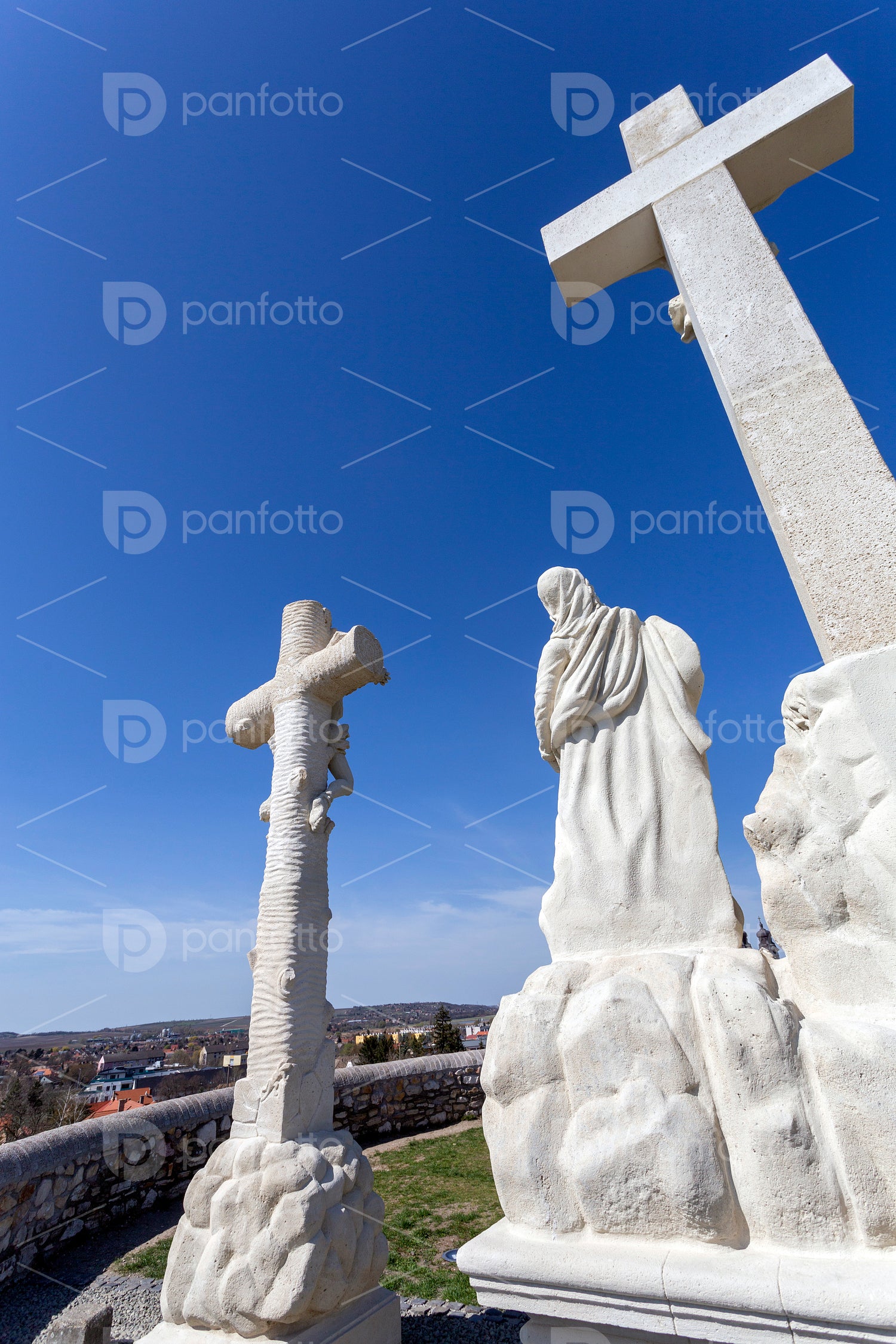 Statues on the calvary hill in Tata