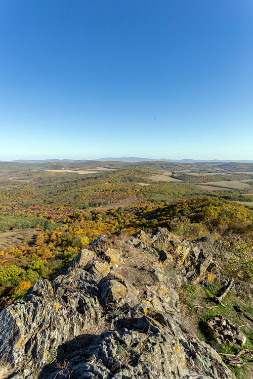 Cserhát mountains view from the castle of Szanda