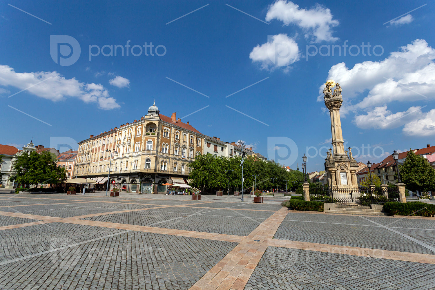 The Main square in Szombathely, Hungary