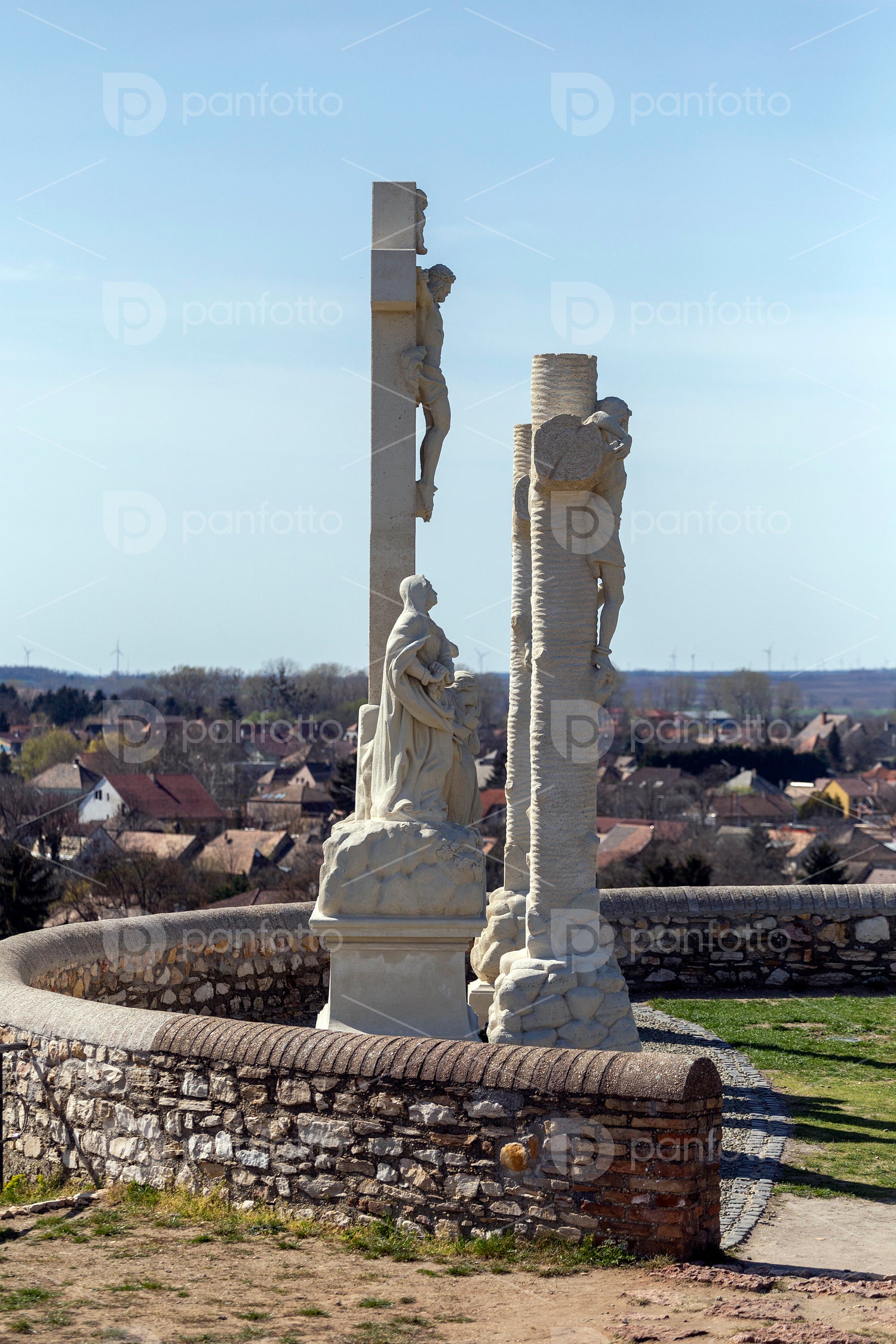 Statues on the calvary hill in Tata