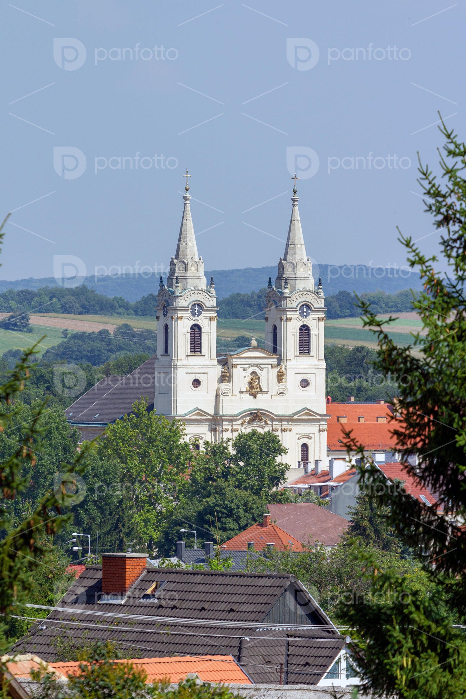 Zirc Abbey view from the Bakony