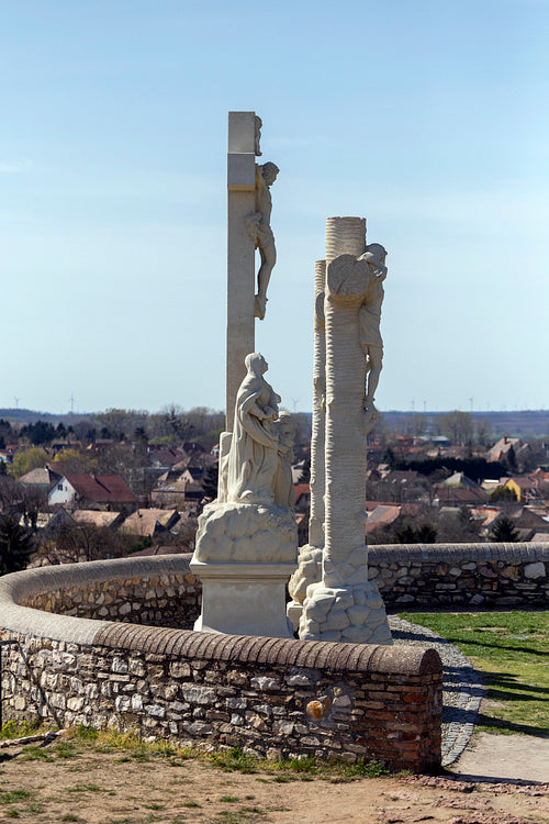 Statues on the calvary hill in Tata