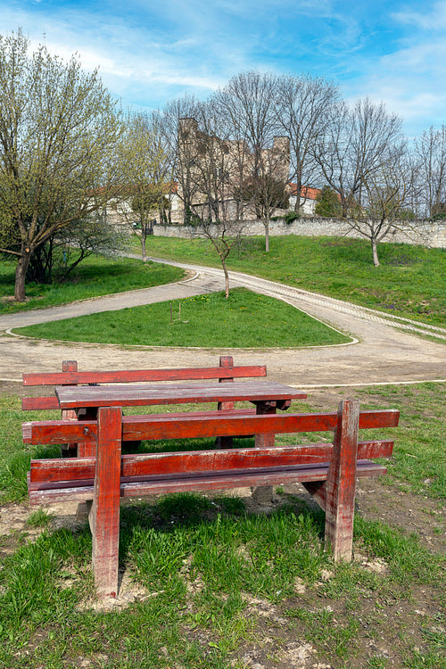 Benches at the Castle of Sárospatak