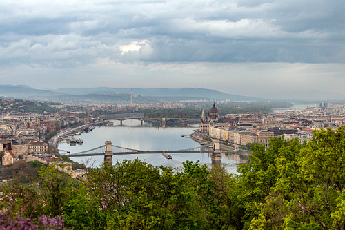 Hungarian Parliament Building and the Danube river in Budapest