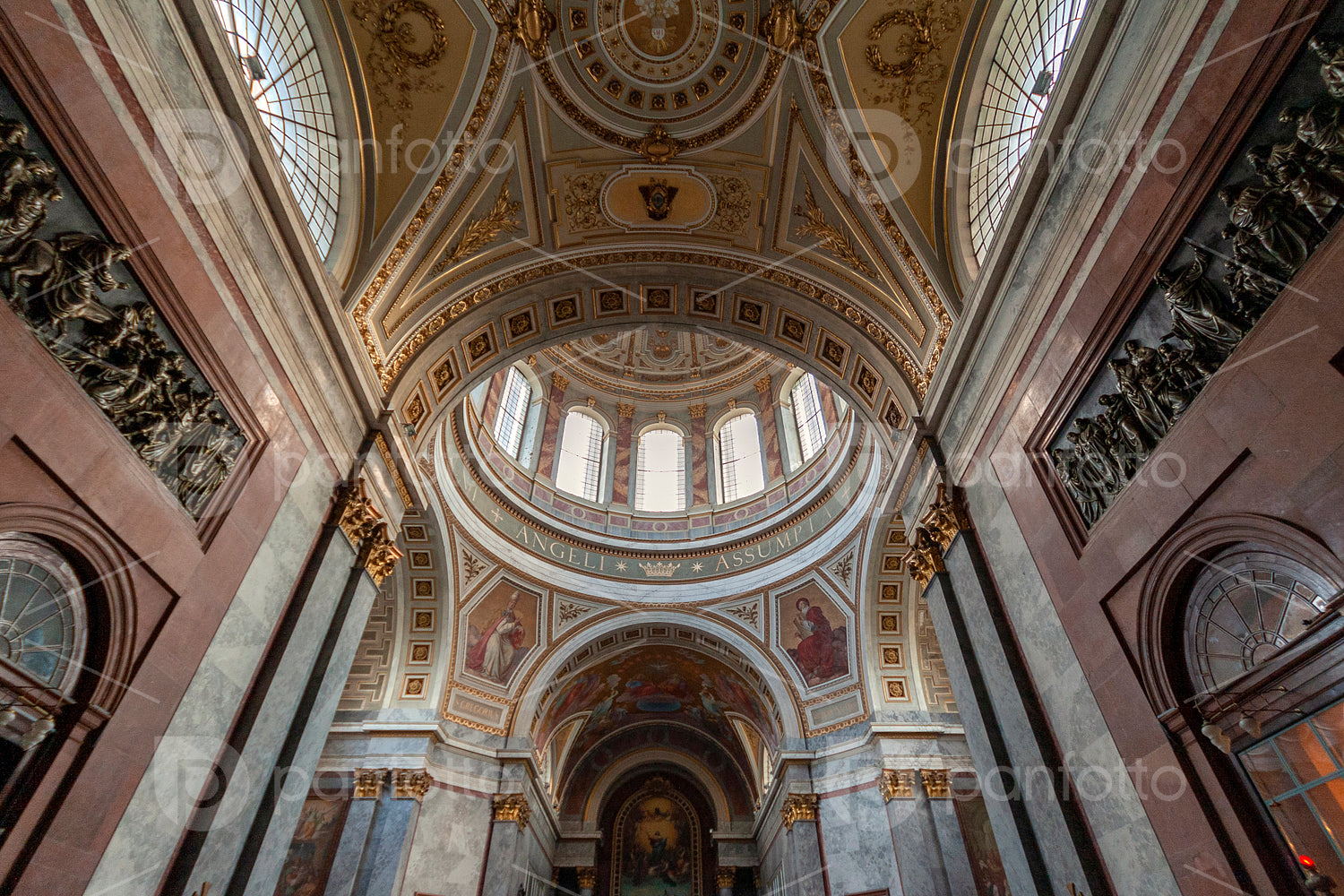 Interior of the Esztergom Basilica in Esztergom, Hungary