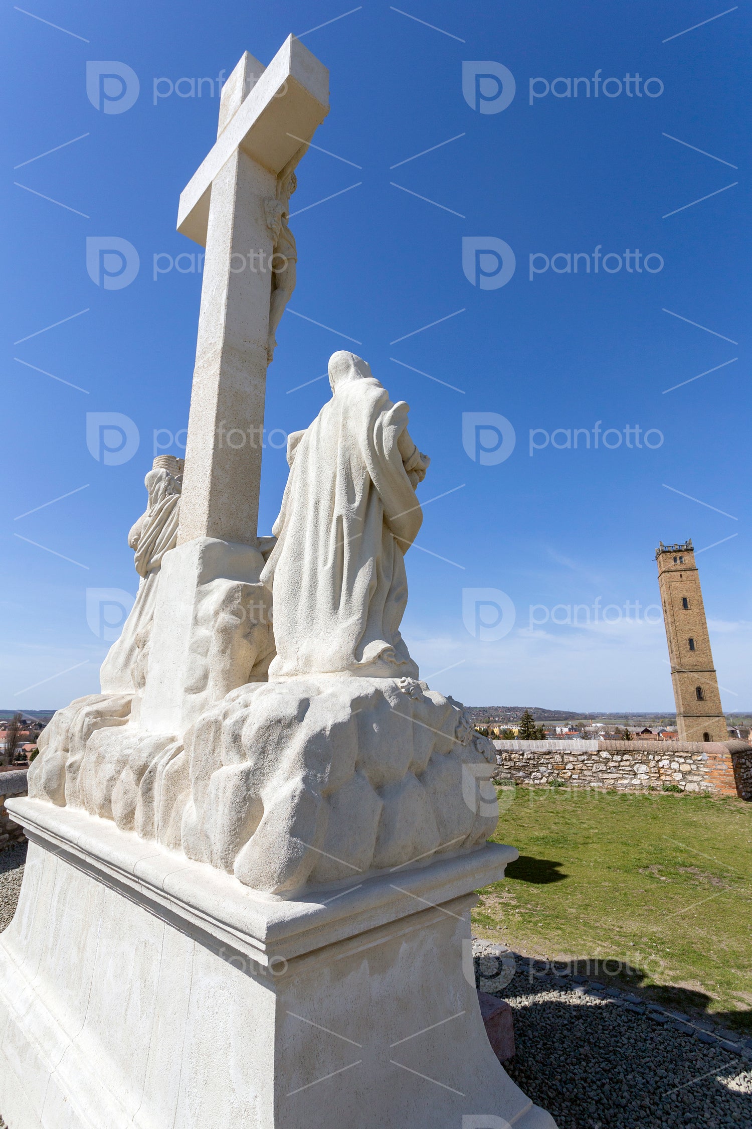 Statues on the calvary hill in Tata