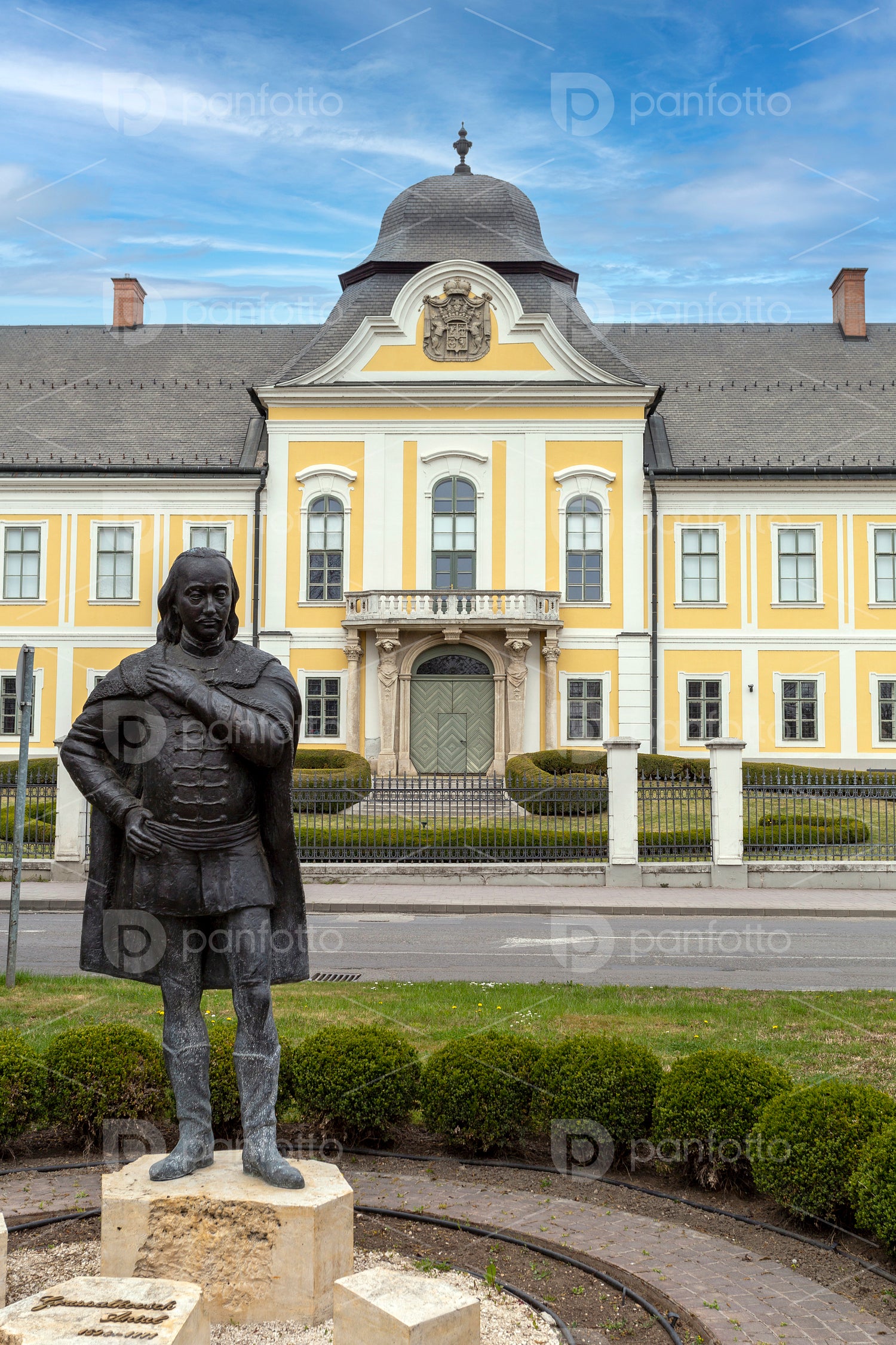 Statue of Antal Grassalkovich in front of the Grassalkovich Palace in Hatvan